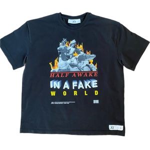 JK Apparel "Half Awake In A Fake World" Tee